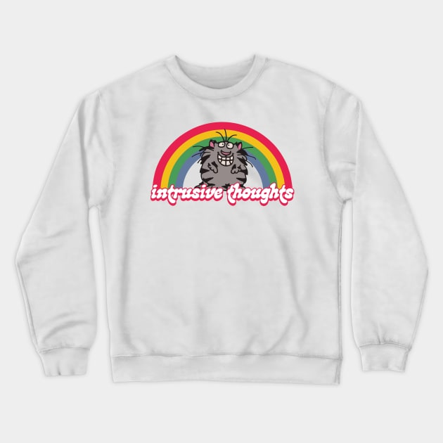 intrusive Thoughts Kitty Crewneck Sweatshirt by DankFutura